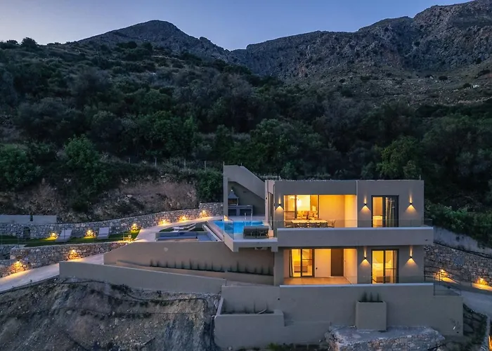 Epsilon Villa, Private Swimming Pool Garden, Panoramic Sunset * Rethymno (Crete)